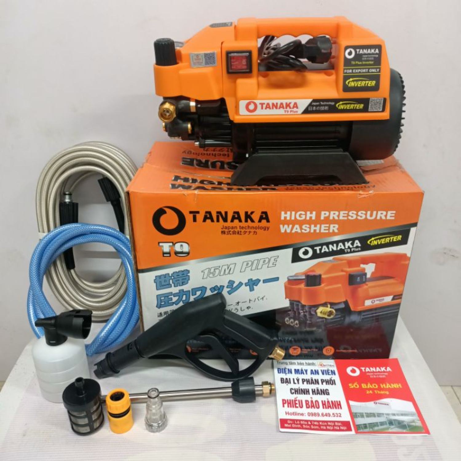 Máy rửa xe tanaka t9 plus inverter có chỉnh áp cong nghe nhat ban san xuat tai thai lan