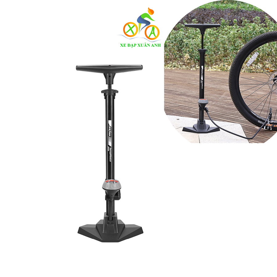 Bơm xe đạp xe máy sahoo tích hợp đồng hồ đo áp suất