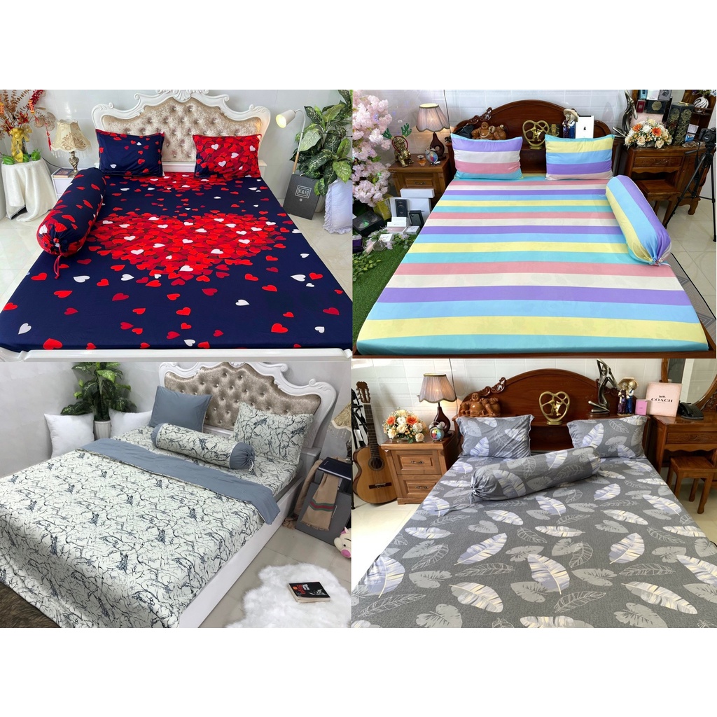 Drap thun hàn quốc, bộ ga 4 món không mền