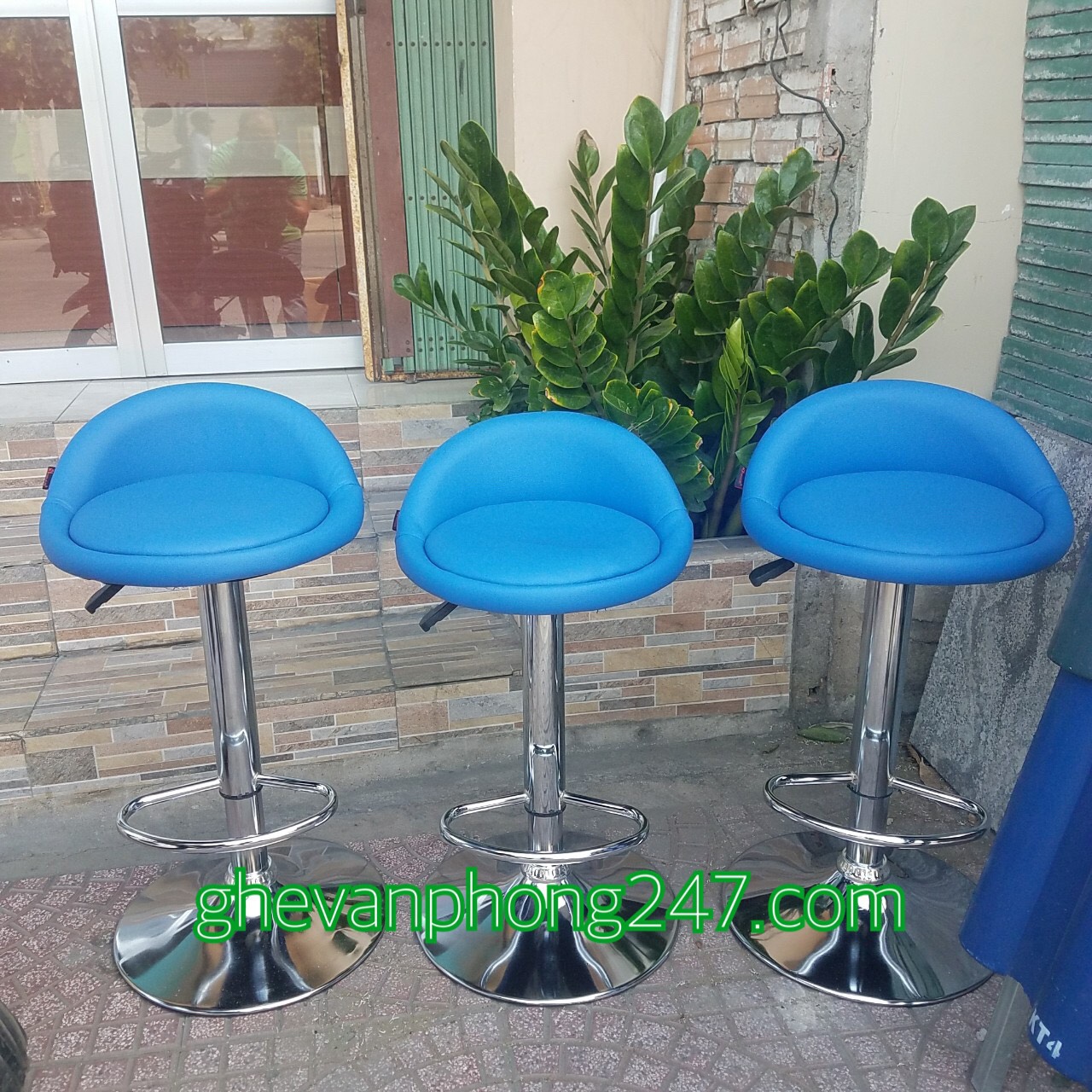 Ghế Quầy Bar Xanh Dương, Nệm êm bọc simili