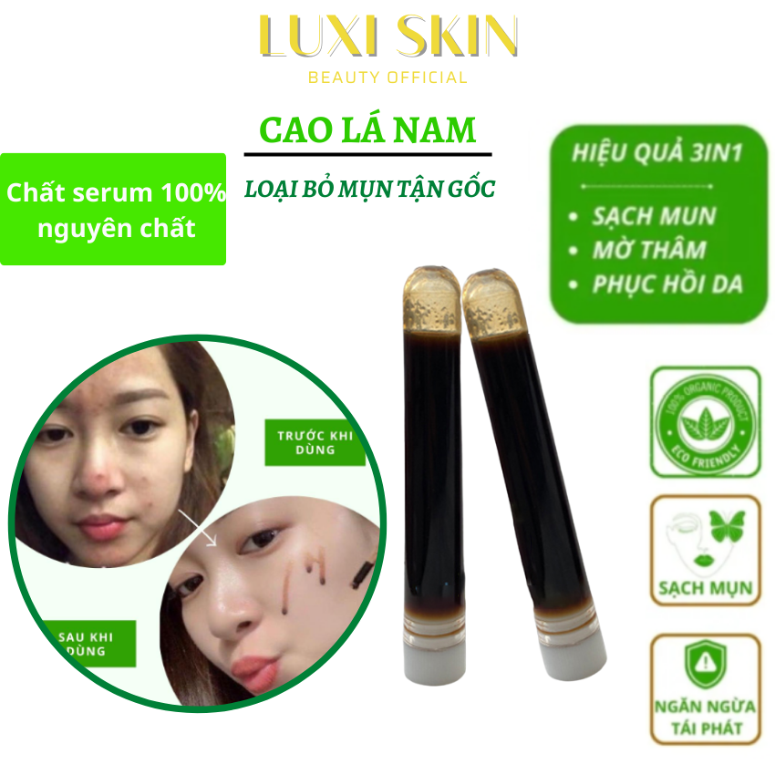 Cao lá nam Luxi Skin loại bỏ tận gốc các loại mụn viêm mụn mủ mụn ẩn mụn trứng cá ngăn ngừa mụn trở lại cao mụn lá nam dưỡng da trắng mịn