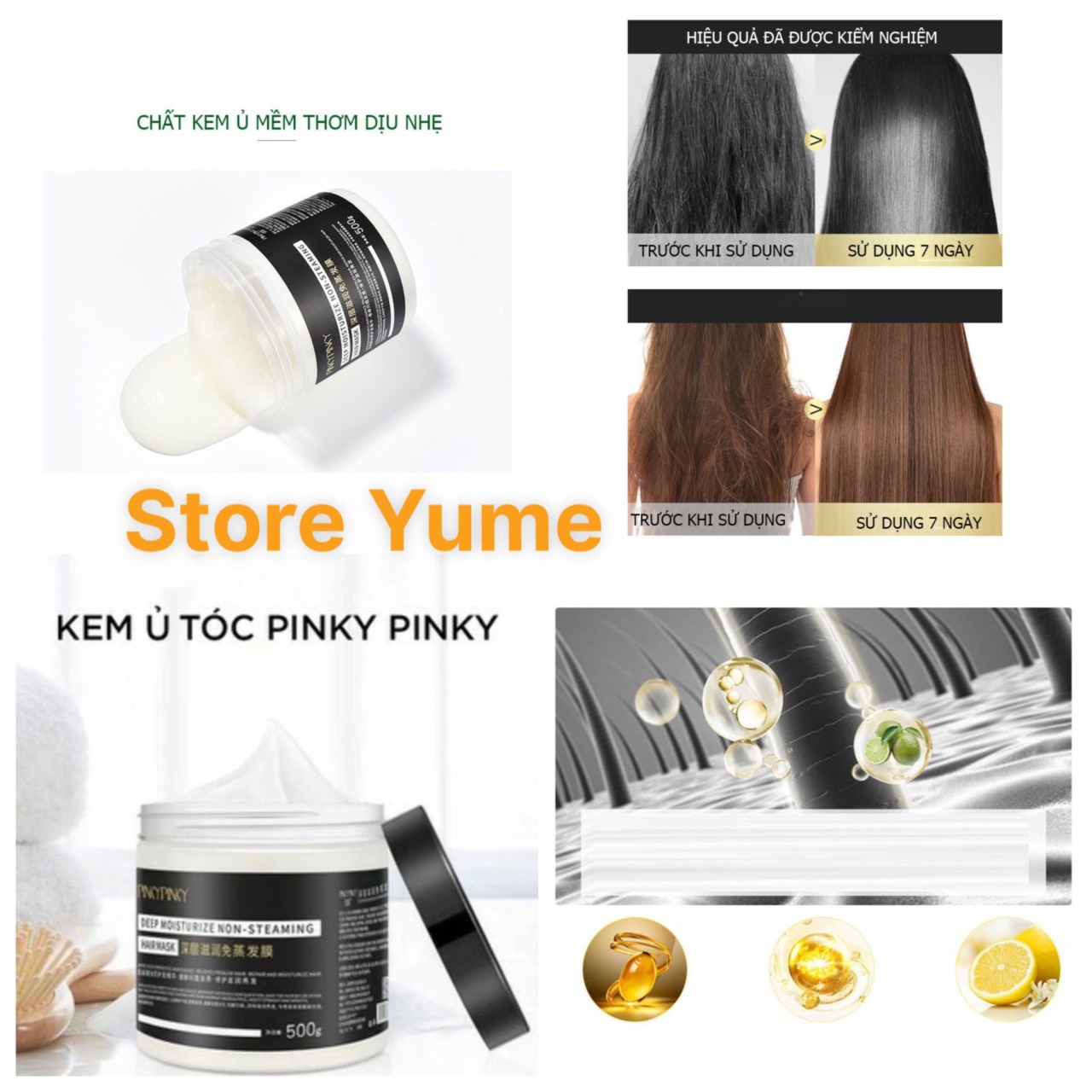 Kem ủ tóc pinky pinky - kem ủ tóc lifusha siêu mềm mượt siêu hot dưỡng ẩm phục hồi tóc bóng mượt hũ 500ml
