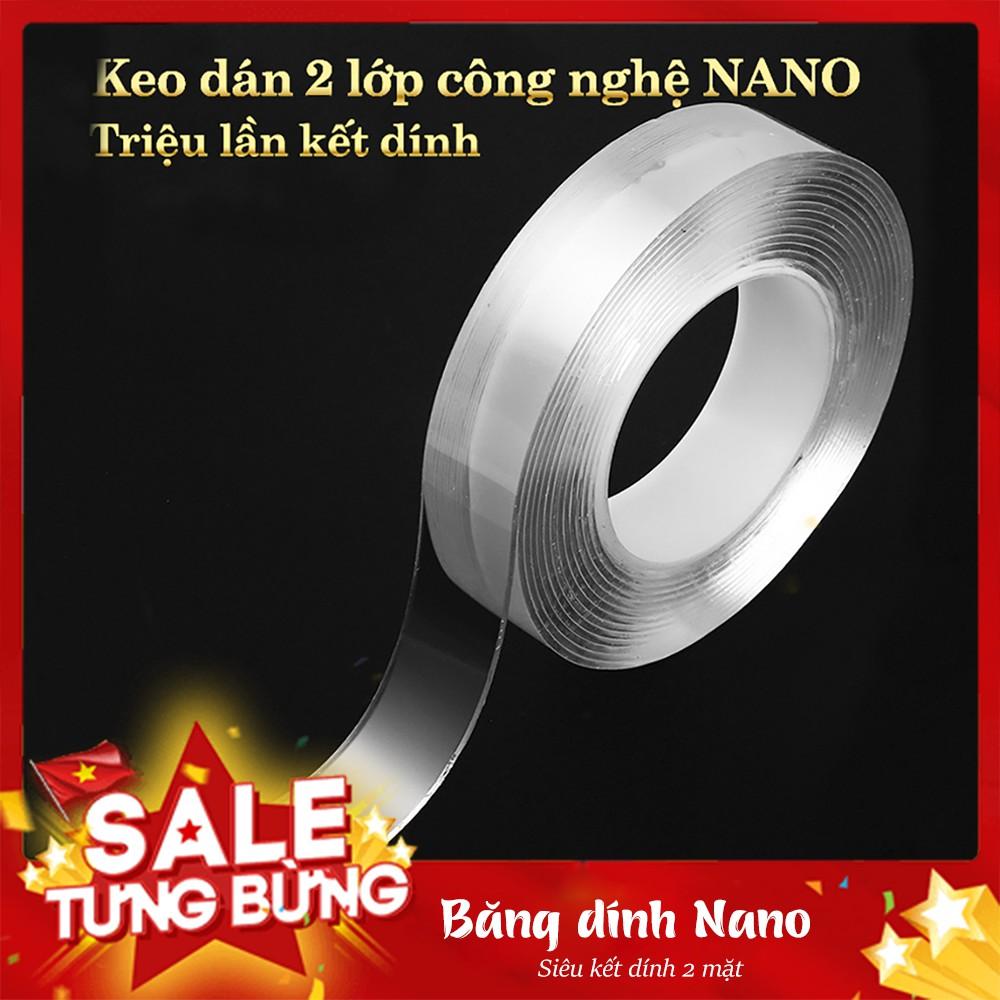 Cuộn keo siêu dính 2 mặt 5 mét - cuộn băng keo siêu dính đa năng dán được mọi thứ