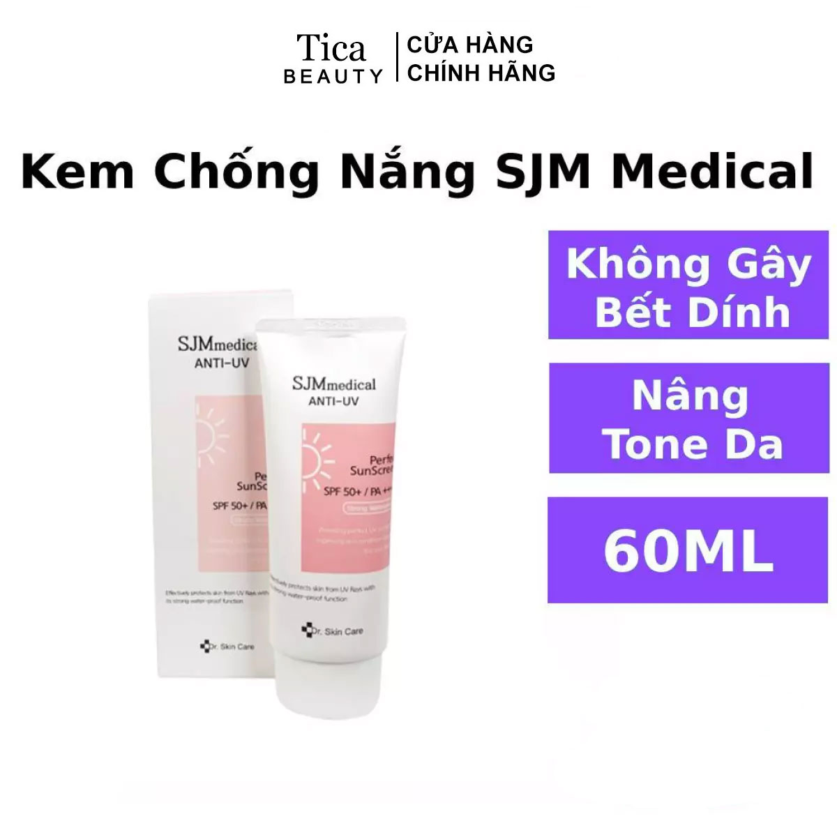 Kem chống nắng nâng tông da SJM Medical Anti UV 50 SPF ++++ cho cả da dầu mụn nhạy cảm