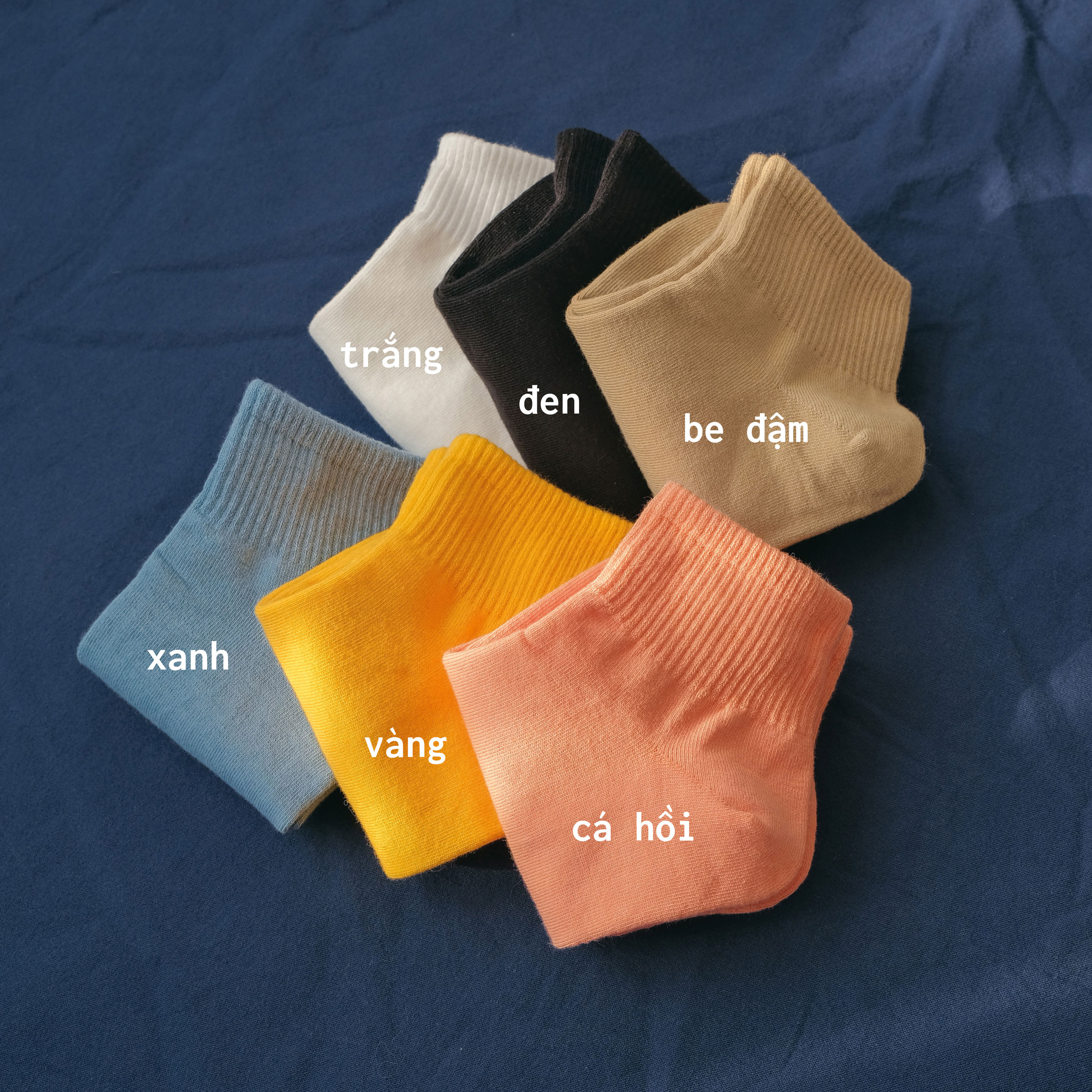 Cloud plain ankle socks - tất vớ thấp cổ unisex trơn màu rực rỡ, cổ bo khoẻ khoắn, nhập khẩu hàn quốc