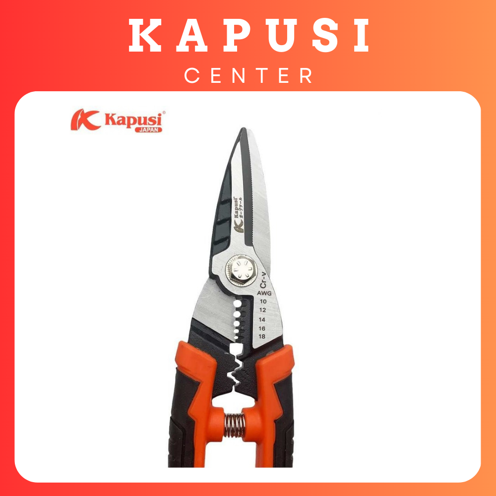 KÉO CẮT CÁP, TUỐT DÂY ĐIỆN, BẤM ĐẦU COS ĐA NĂNG LOẠI NHỌN KAPUSI K-9170 - HÀNG CHÍNH HÃNG