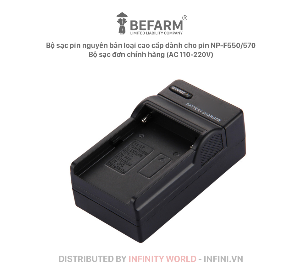 Bộ sạc pin đơn / đôi cho pin NP-F550/ F570/ F750/ F970 - Hàng chính hãng (Phù hợp pin máy ảnh Sony)
