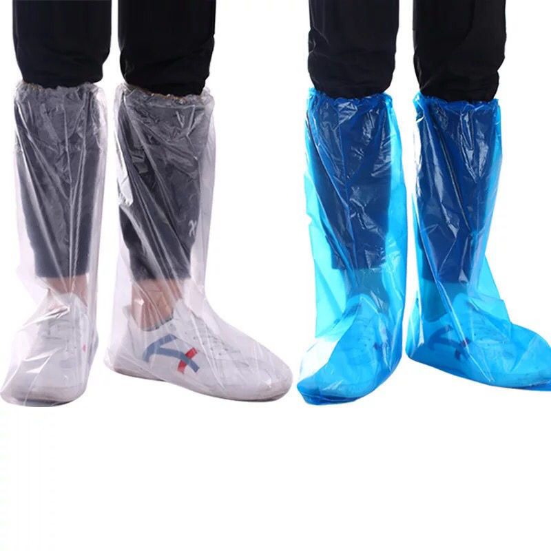 Combo 10 đôi ủng đi mưa trong suốt bọc giày đi mưa nhựa nilon