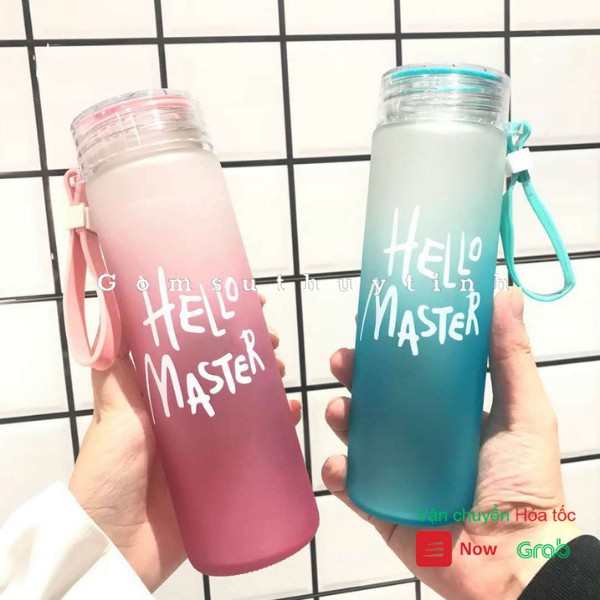 Xả lỗ bình nước thủy tinh hello master 400ml