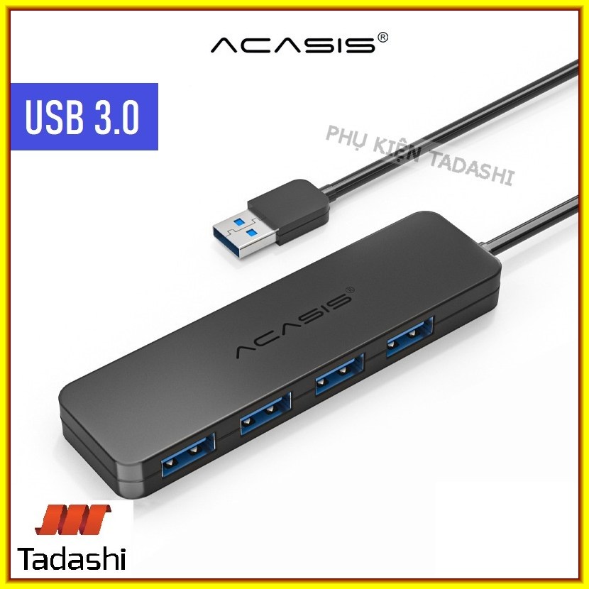 Bộ Chia Hub 4 Cổng USB 3.0 2.0 ACASIS Nhỏ Gọn Dùng Cho Laptop, PC, Bàn Phím