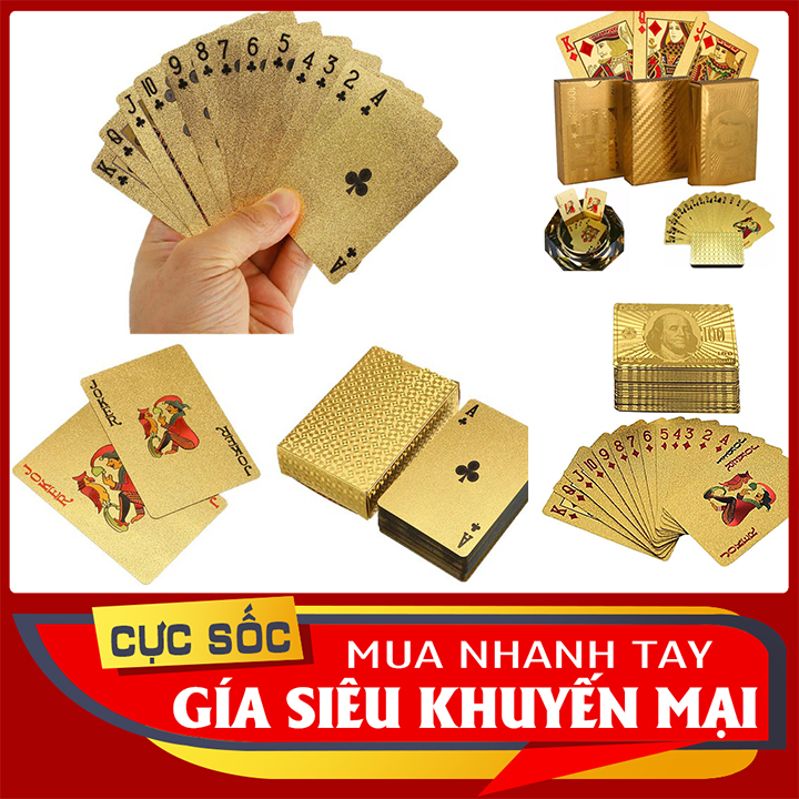 Bộ bài tây tú lơ khơ mạ vàng 24k siêu đẹp