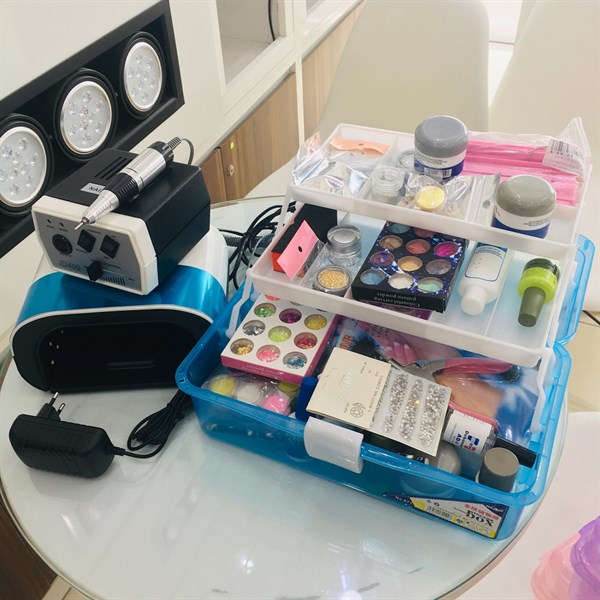 Cốp nhựa đựng đồ nail 2 khay cỡ lớn