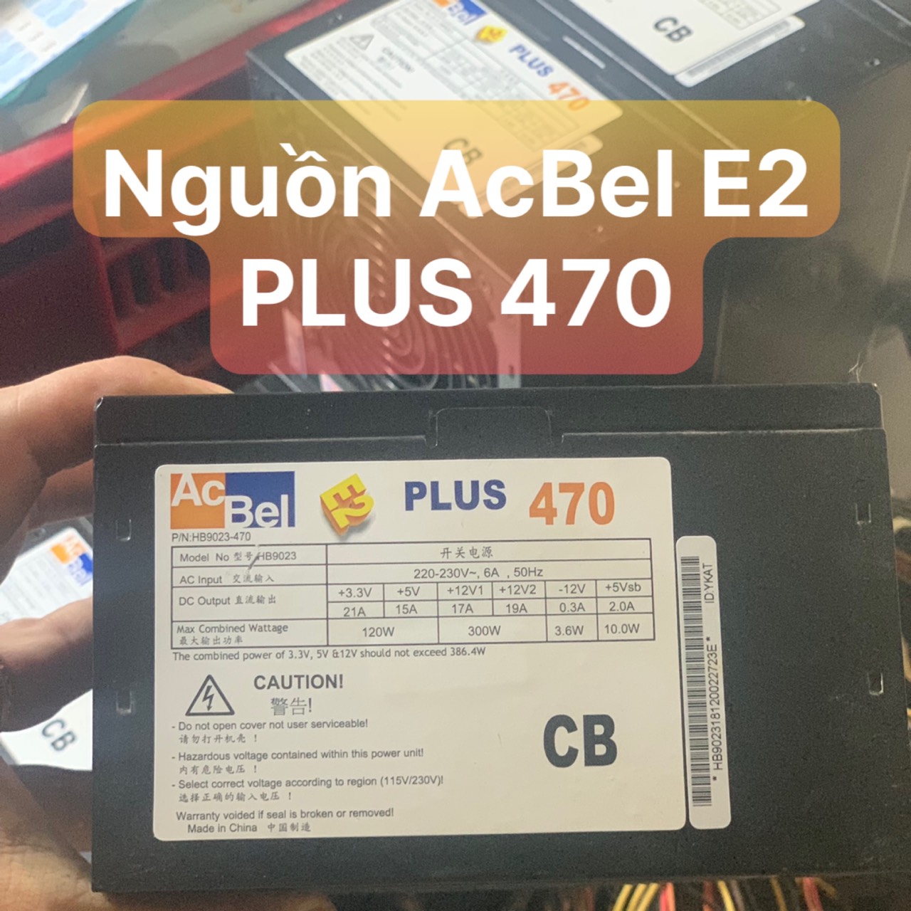 UPS NGuồn AcBel E2 FLUS 470 Có 8P vga và 8P Cpu, Dây Rất Dài Màu Đen - Vi Tính Bắc Hải