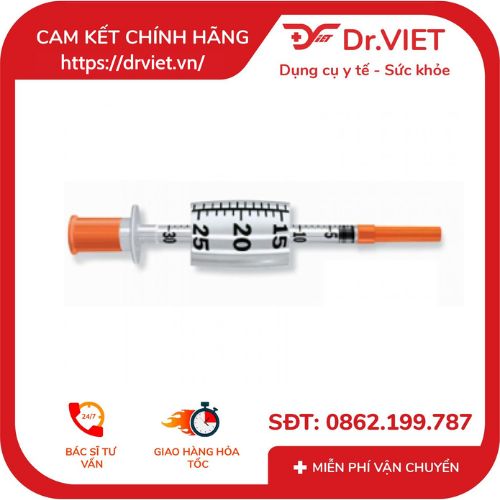 Xylanh sử dụng để tiêm insulin 100UI loại kim 30G x 8mm dễ sử dụng