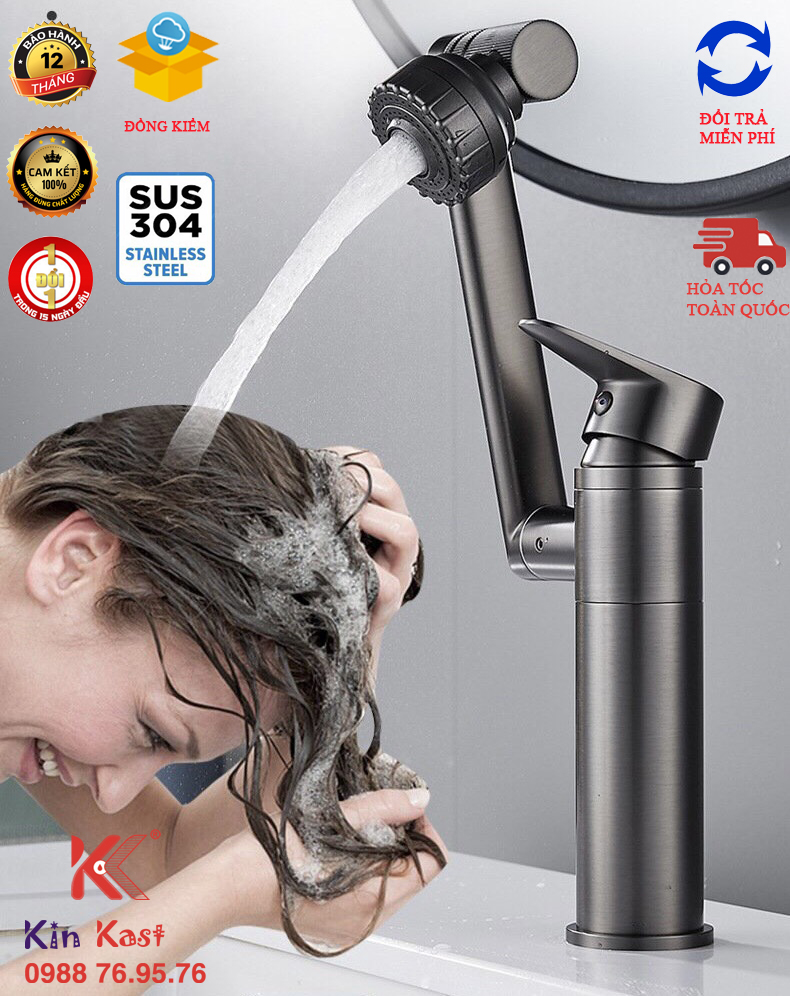 Vòi rửa mặt lavabo nóng lạnh kk4016tt+vòi rửa mặt labo+vòi rửa nhà tắm