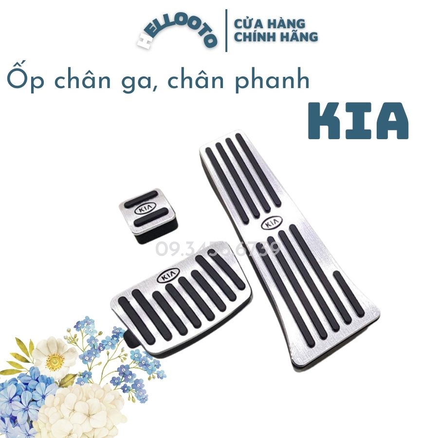 Ốp Chân Ga Chân Phanh Xe Kia Sorento, Rondo - Bộ 3 chi tết chất liệu nhôm bọc cao su bền đẹp chắc chắn và chống trơn trượt khi bạn đạp chân ga chân phanh