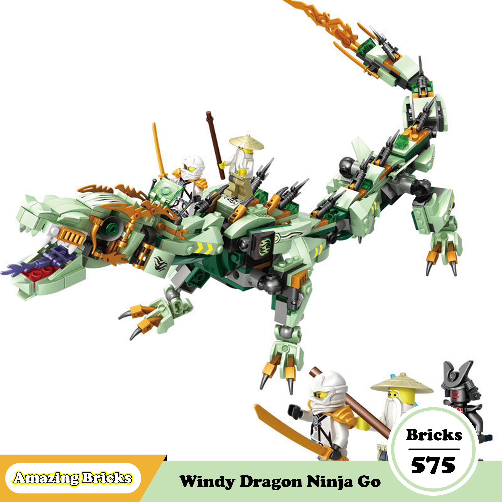 Đồ chơi Lego Ninja Go - Lắp ráp Rồng Gió - Xếp hình mô hình thông minh - Leduo 76053 Windy Dragon - Đồ chơi trí tuệ