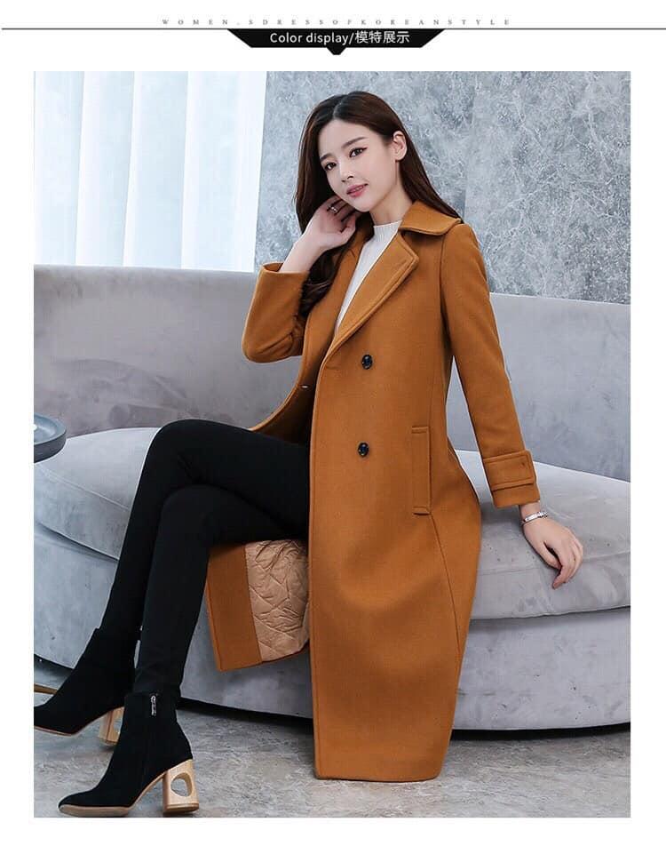 Áo khoác dạ phối nút cao cấp