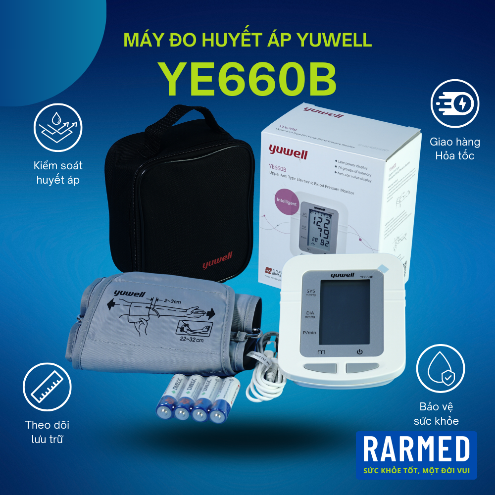 Yuwell ye660b muscle blood pressure monitor large letters precision soft