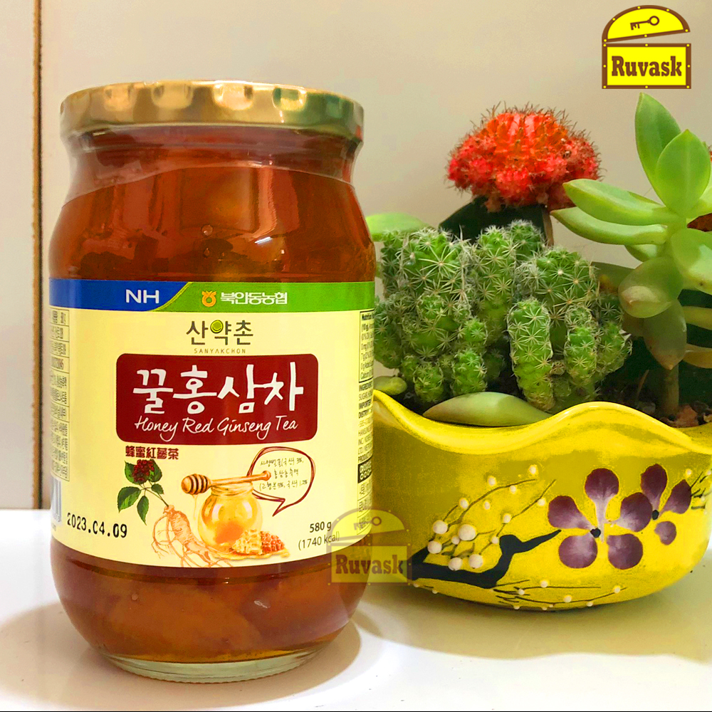 Sâm Ngâm Mật Ong Hàn Quốc 580g CHÍNH HIỆU NONGHYUP - Hồng Sâm Lát Tẩm Mật Ong Nước - Nhân Sâm Ngâm Mật Ong Hàn Quốc