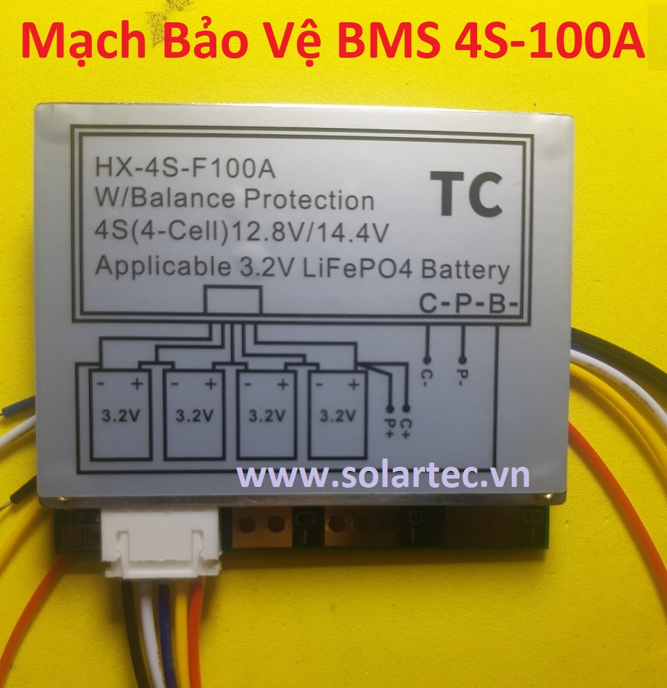 Mạch bảo vệ 4s 100a cho pin sắt lifepo4