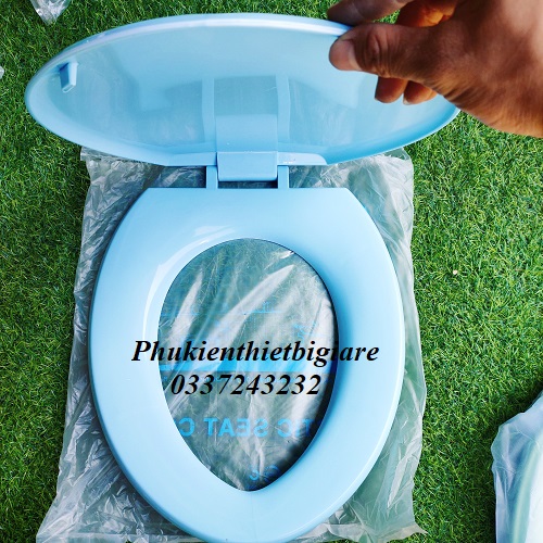 Nắp bồn cầu nhựa Plastic dày, bền sử dụng cho cầu 2 khối (xanh biển)- thietbigiadung.sg