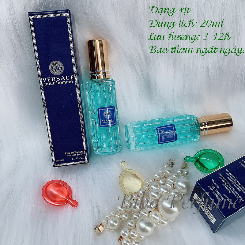 [HCM]2 CHAI NƯỚC HOA NAM MINI 20ML VESACE POUR HOME LƯU 3-12H