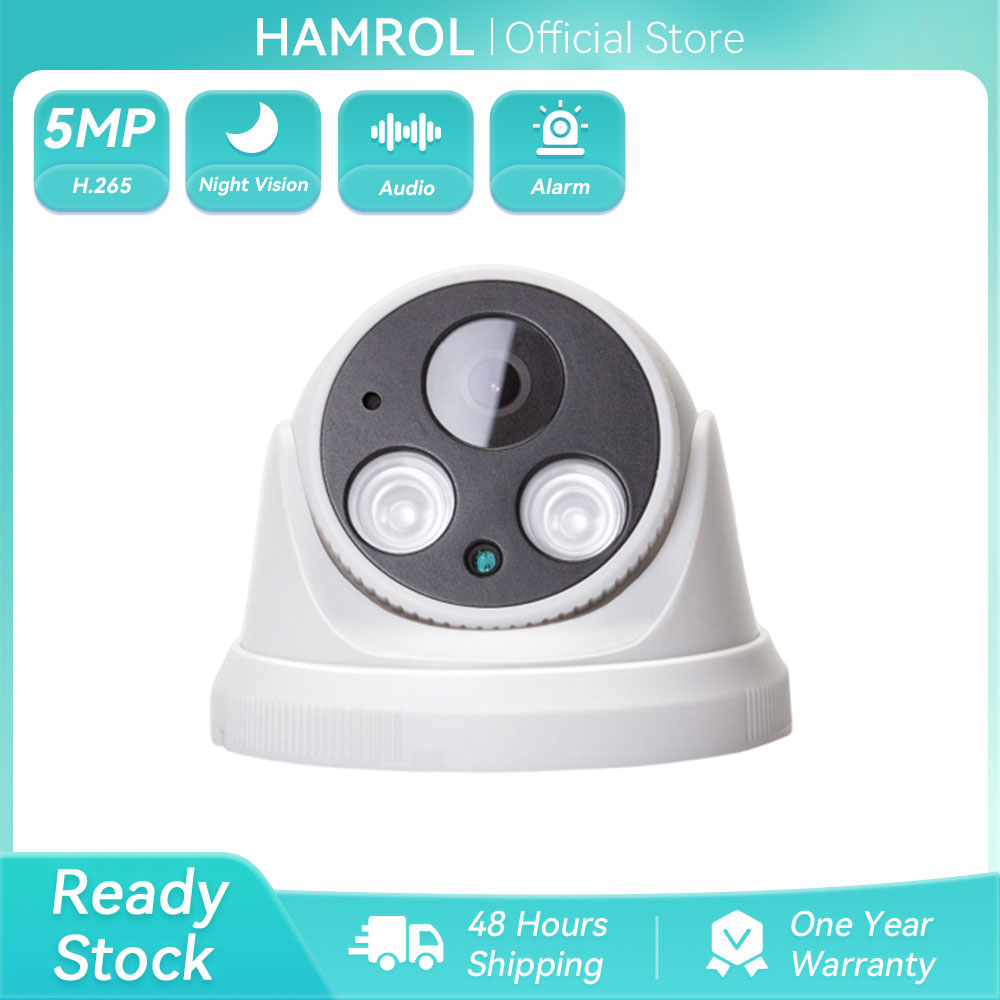 Hamrol H.265 2MP/3MP/5MP IP Camera Internal Microphone Night Vision Security Video Surveillance CCTV P2P Dome Security Camera Giá 516,371 Đồng*Miễn phí vận chuyển