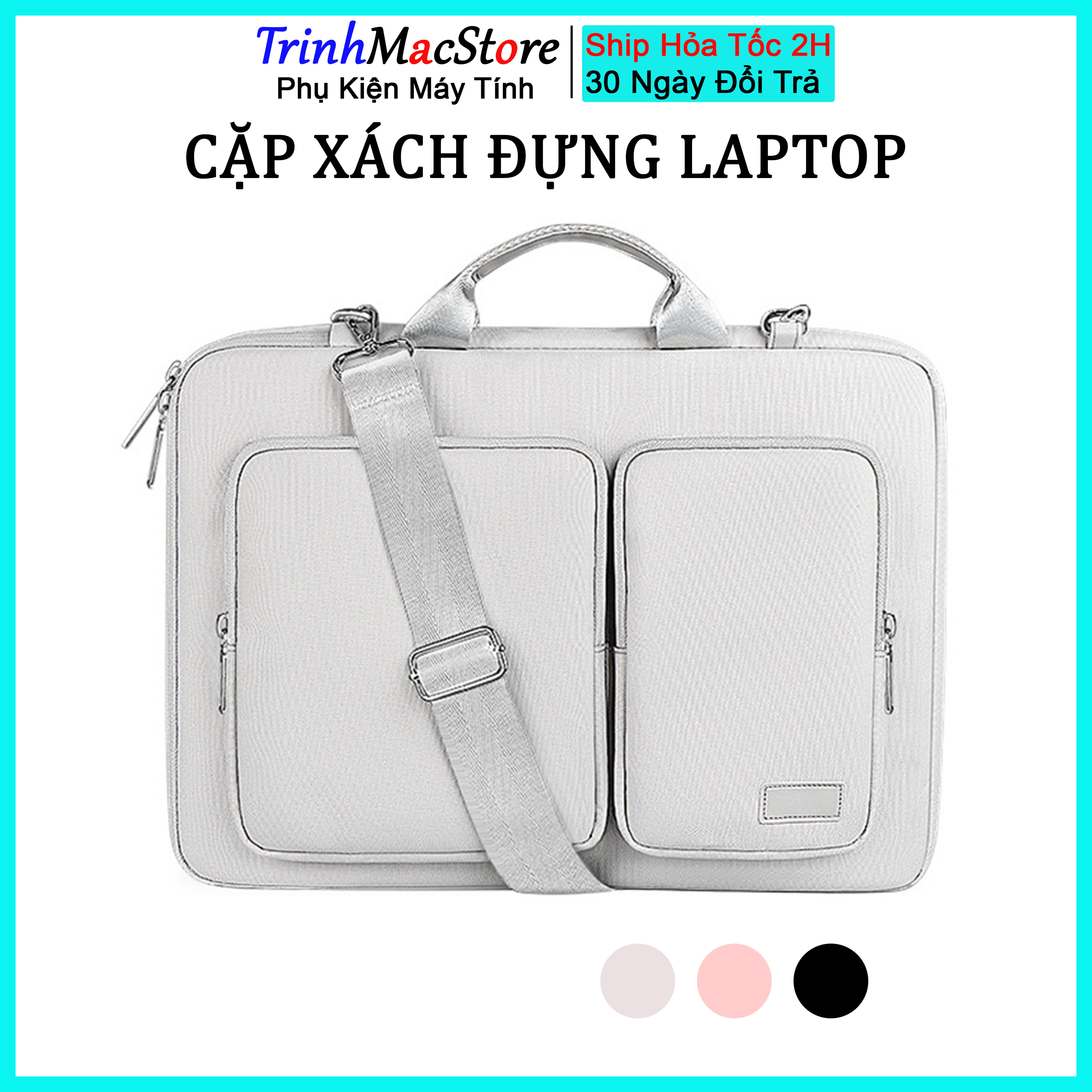 Cặp xách đựng laptop chống sốc 360 độ, cặp đựng laptop 13inch - 16inch có dây đeo vai