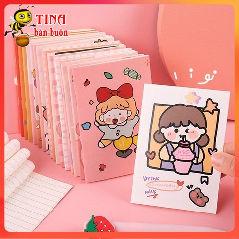 Sổ tay mini 32 trang có dòng kẻ bỏ túi tiện lợi, sổ cute E733