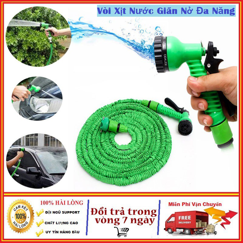 Vòi xịt nước đa năng thông giãn nở 15m-30m, vòi xịt rửa xe, tưới cây thông minh| - dài 30m