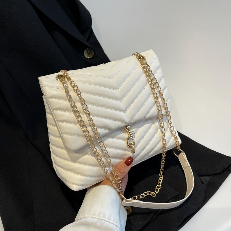 【hot】▦▣♙ 2023 Chain Crossbody Bags For Women Fashion Striped Bag Large Capacity Flap Ladies Handbags