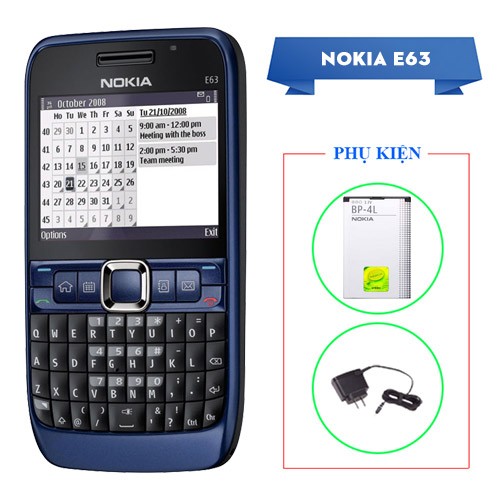 [TẶNG PIN ZIN - MIỄN PHÍ SHIP] Điện thoại Nokia E63 hàng đẹp chính hãng có 3G, Wifi chơi game JAVA dễ dàng (bảo hành 1 năm)