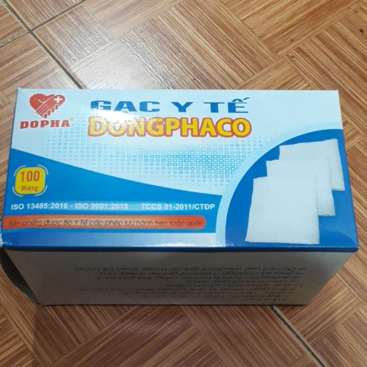 [HCM]Gạc y tế đắp mặt nạ Đông Pha 8 lớp 10 x 10cm hộp 100 miếng
