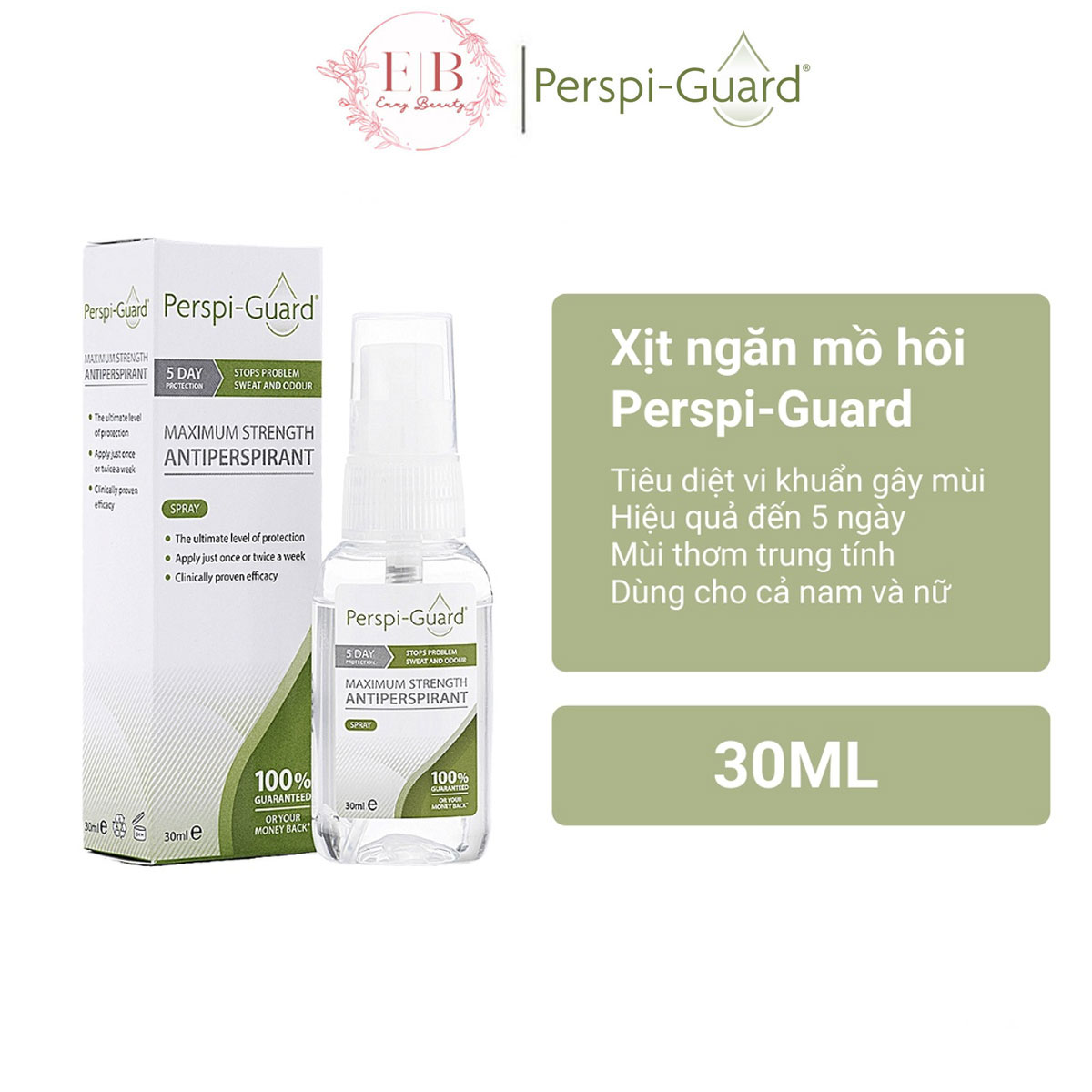 Xịt khử mùi mồ hôi toàn thân Perspi-Guard Maximum Strength Antiperspirant Spray 30ml