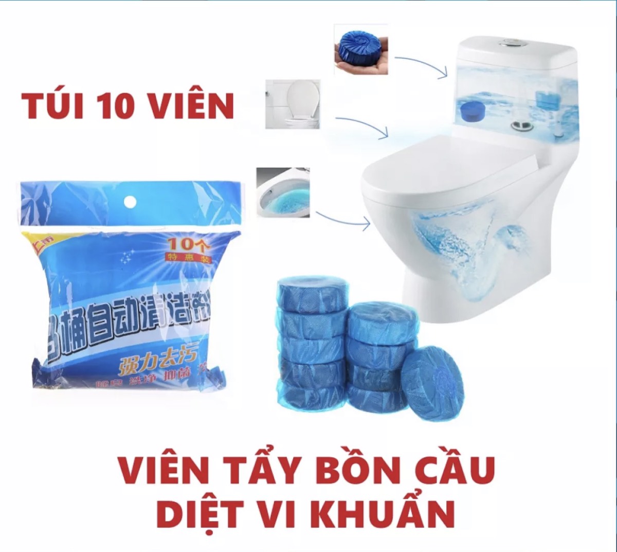 [FREESHIP] Túi 10 VIÊN TẨY VỆ SINH BỒN CẦU, Diệt Khuẩn, Khử Mùi Hôi, Chống Ố Bẩn, Nhật bản - AnhTuyet_SHOP