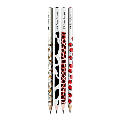 Faber-Castell-118364P-Bút Chì Đen Assorted Motif 4 Cây (Bee+Cow+