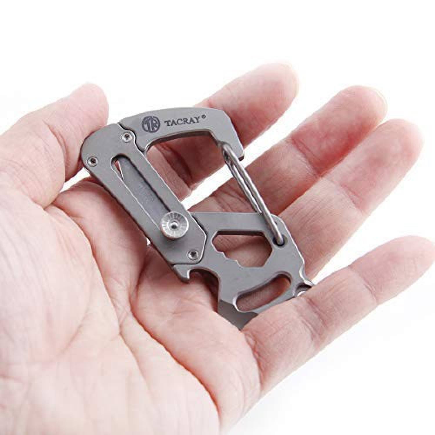 Tacray - móc khóa titanium kèm dao rọc giấy