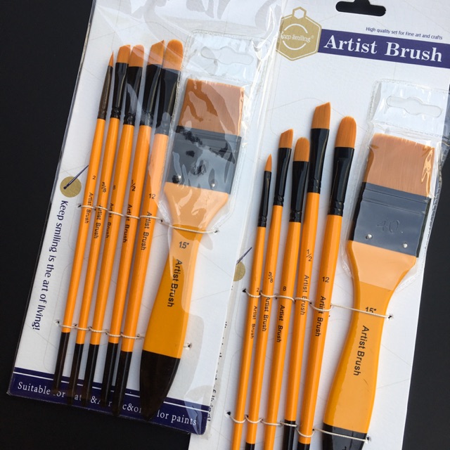 Bộ 5 bút lông cọ vẽ hỗn hợp kèm gesso 1,5” hàng chính hãng keep smilling