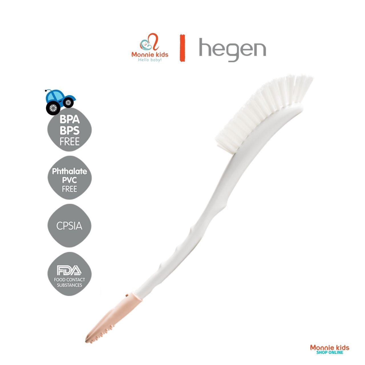 Cọ rửa bình sữa và núm ti Hegen cho bé, dụng cụ cây rửa bình sữa núm ty