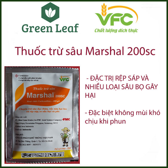 Marshal 200sc gói 20ml diệt rệp sáp và nhiều loại sâu bọ