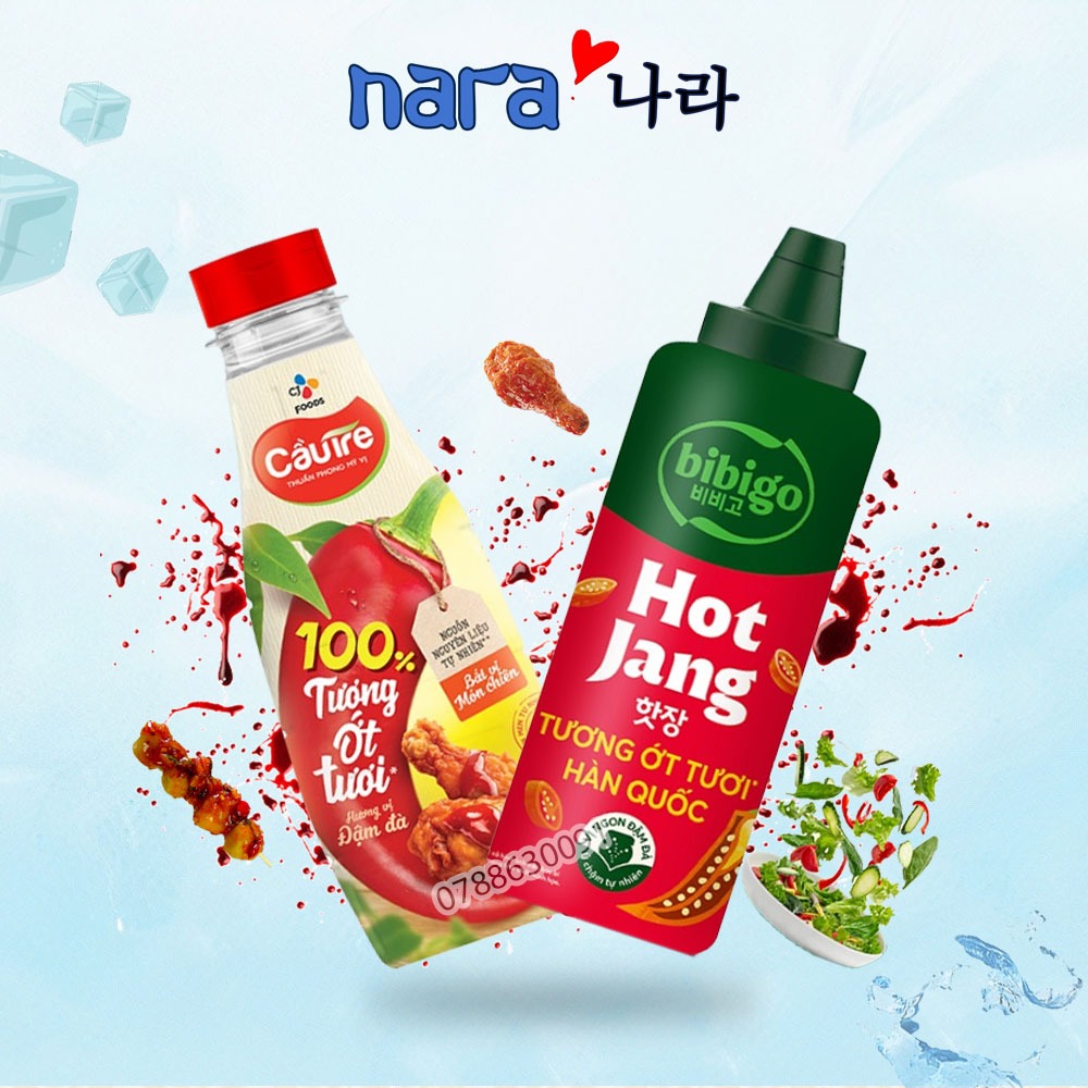 Tương Ớt Hàn Quốc Bibigo Hot Jang (240g) & Tương ớt tươi Cầu Tre (210g)