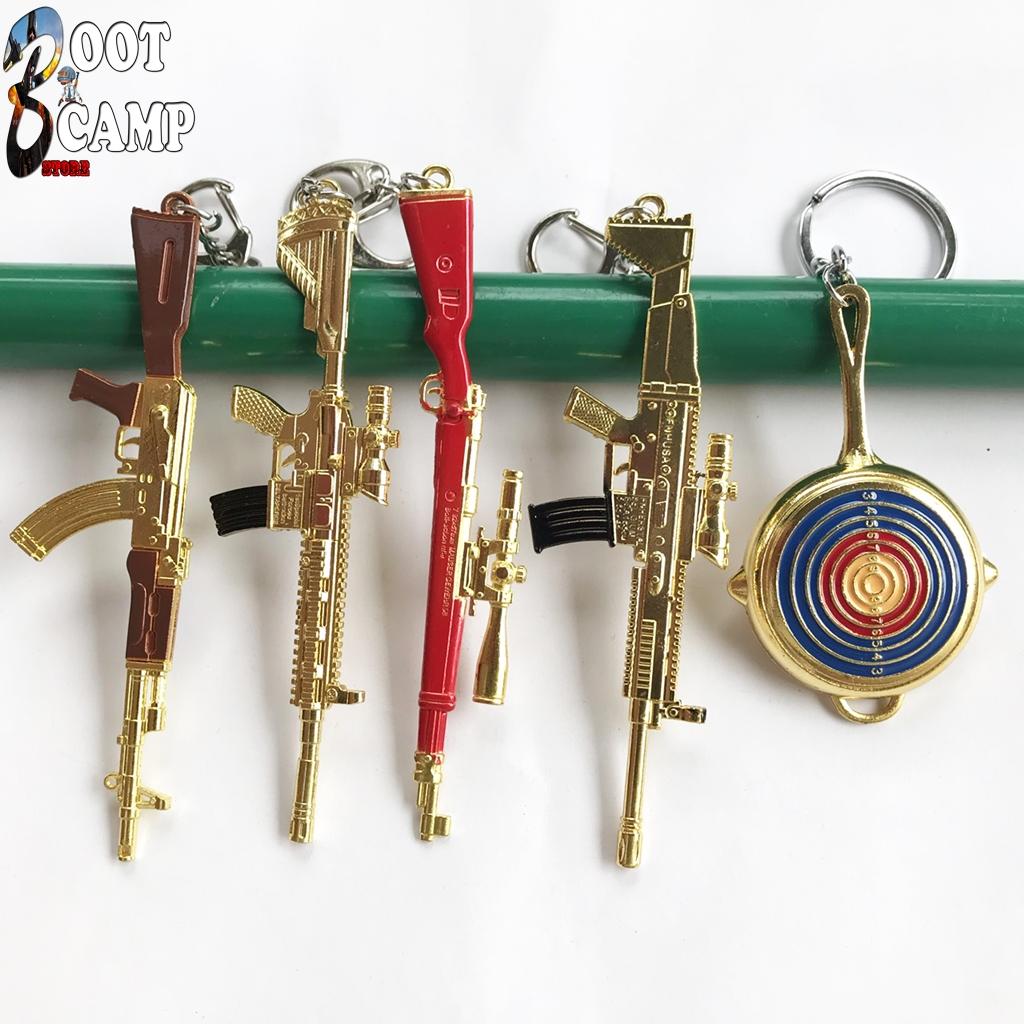 Bộ 5 móc khóa pubg: chảo, k98, akm, scarl, m416 size 12cm skill gold - mô hình pubg làm móc khóa hoặc trưng bầy