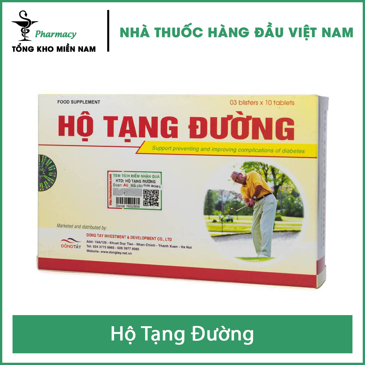 [HCM][TÍCH ĐIỂM] Hộ Tạng Đường (Hộp 30 viên) - Dành Cho Người Bệnh Tiểu Đường - Tổng Kho MiềnNam