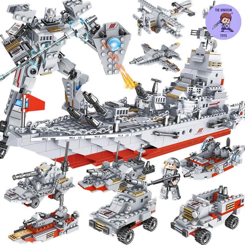 Đồ Chơi Lắp Ráp Kiểu LEGO Tàu Chiến Hạm Robot Rô Bốt Máy Bay Xe Tăng Cảnh