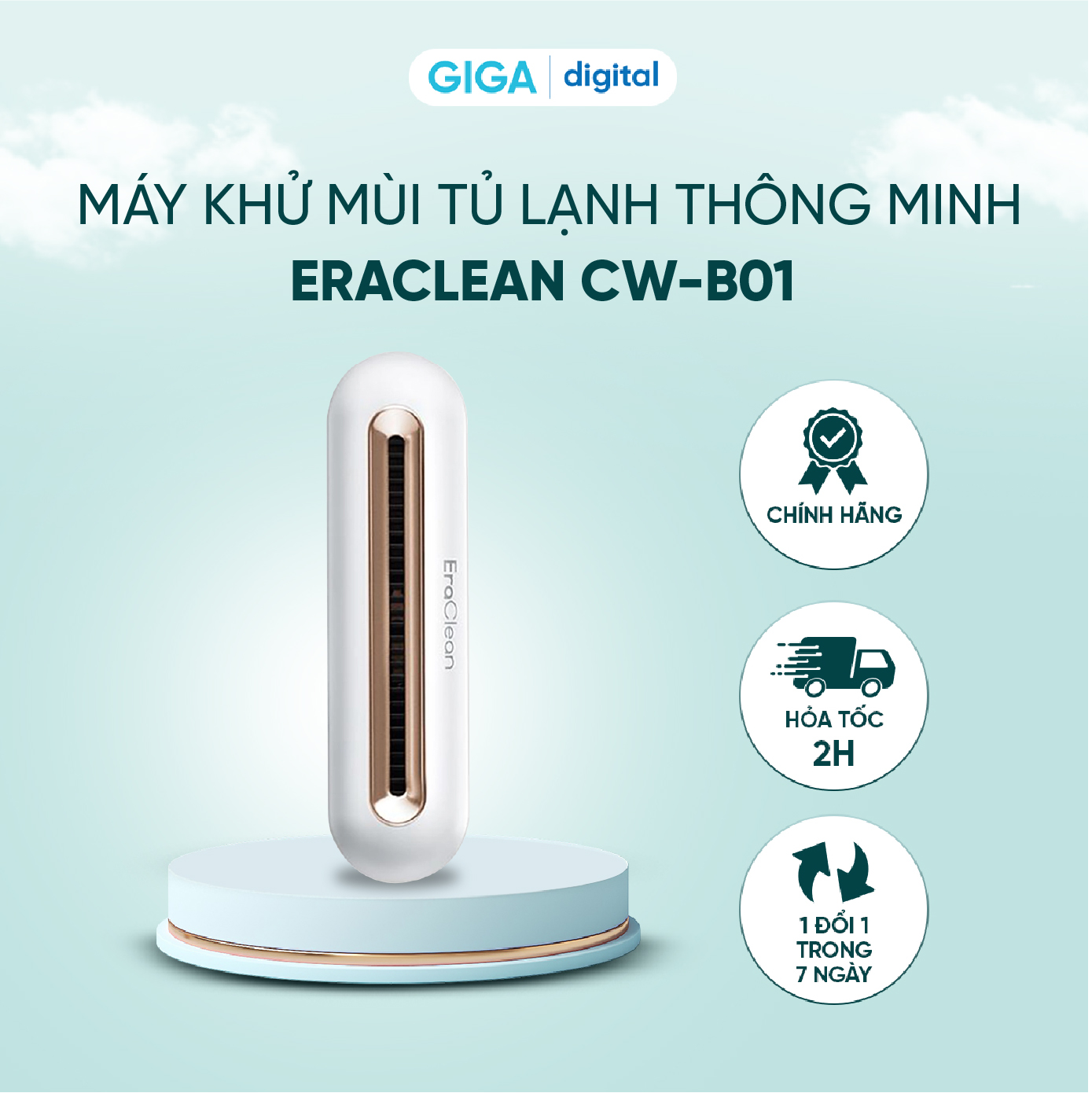 Máy khử mùi tủ lạnh thông minh EraClean CW-B01 - Máy tiệt trùng tủ lạnh