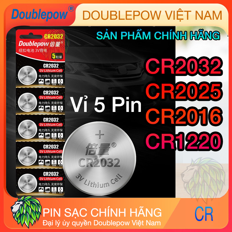 Pin nút CR 2032 2025 2016 1220 3V dung lượng cao Doublepow - Pin đồng hồ kỹ thuật số, chìa khóa xe, bút laser, thiết bị thể dục và các thiết bị y tế