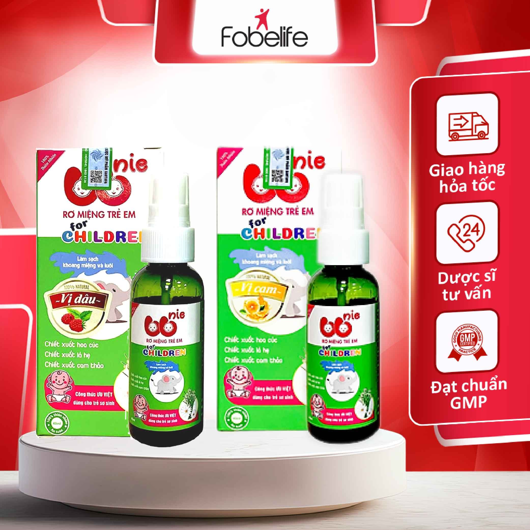 Xịt rơ lưỡi vị trái cây dùng cho trẻ nhỏ bbnie - chai 40ml