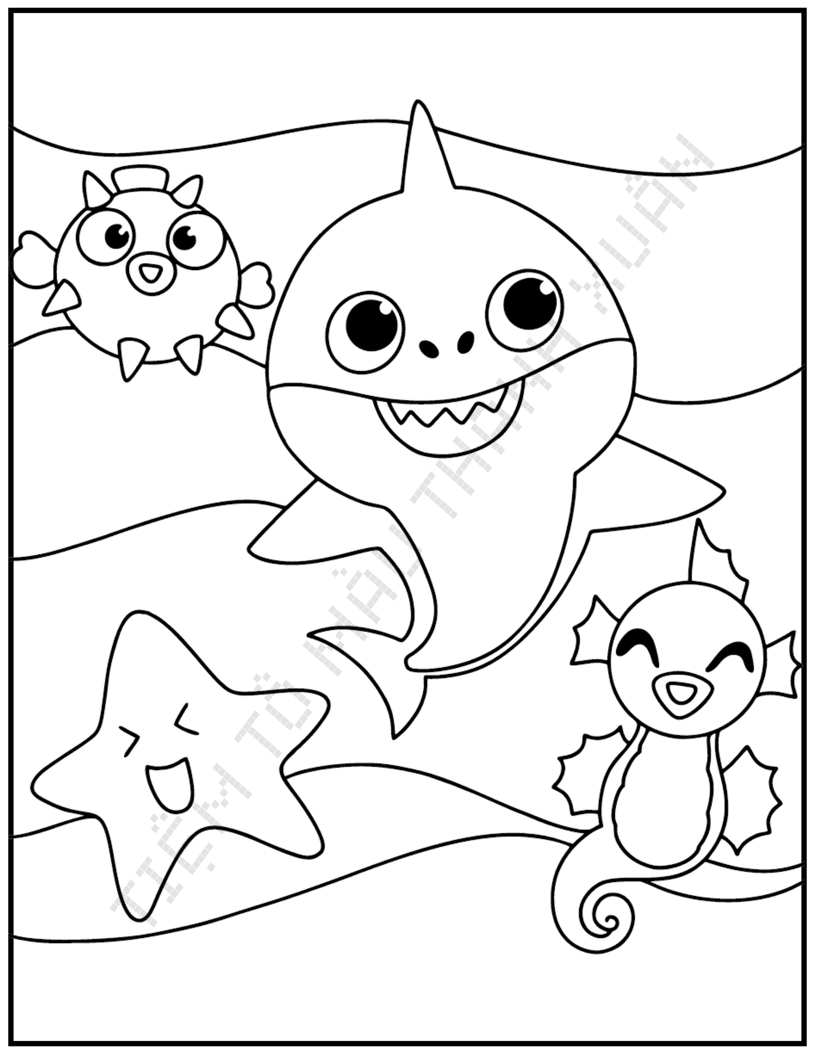 Bánh sinh nhật vẽ hình cá baby shark ngộ nghĩnh đáng yêu tặng bé gái  Bánh  Kem Ngộ Nghĩnh