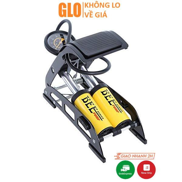 Bơm đạp chân xe máy 2 ống j44b-01 bee cho xe đạp, xe hơi cao cấp